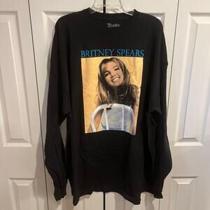 Britney Spears Baby One More Time Album Poster Graphic Tee Black 0/0TG NWOT